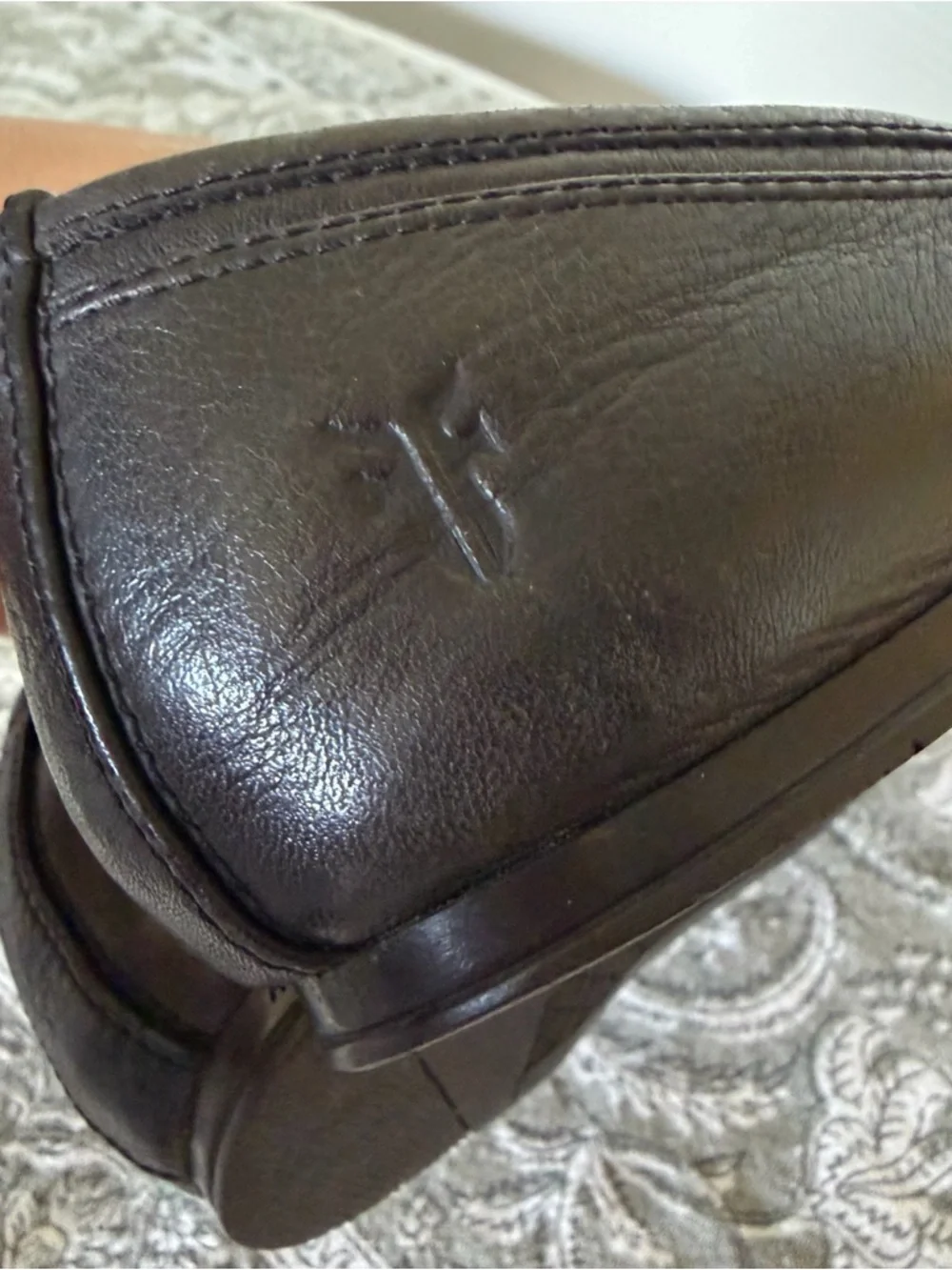 Frye Black Leather Ballet Flats Shoes 37 - Picture 7 of 12